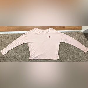 Victoria’s Secret PINK Women's XS Long Sleeve Peaches Tee Peach Embroidered
